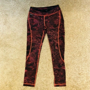 Lole Yoga Pants orange and black tie dye Size Small